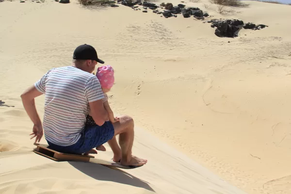 Sandboarding in the desert 
